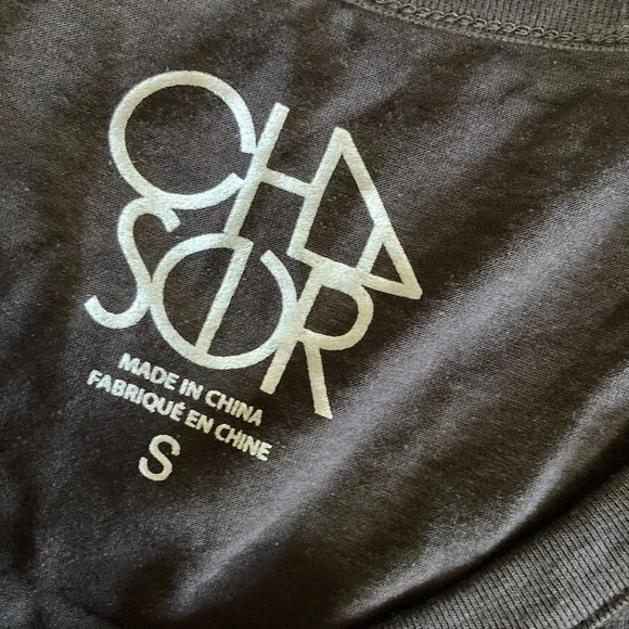 NWT Chaser Cold Shoulder Long Sleeve Lightening Bolt T-Shirt, Black, Size Small - Picture 5 of 13